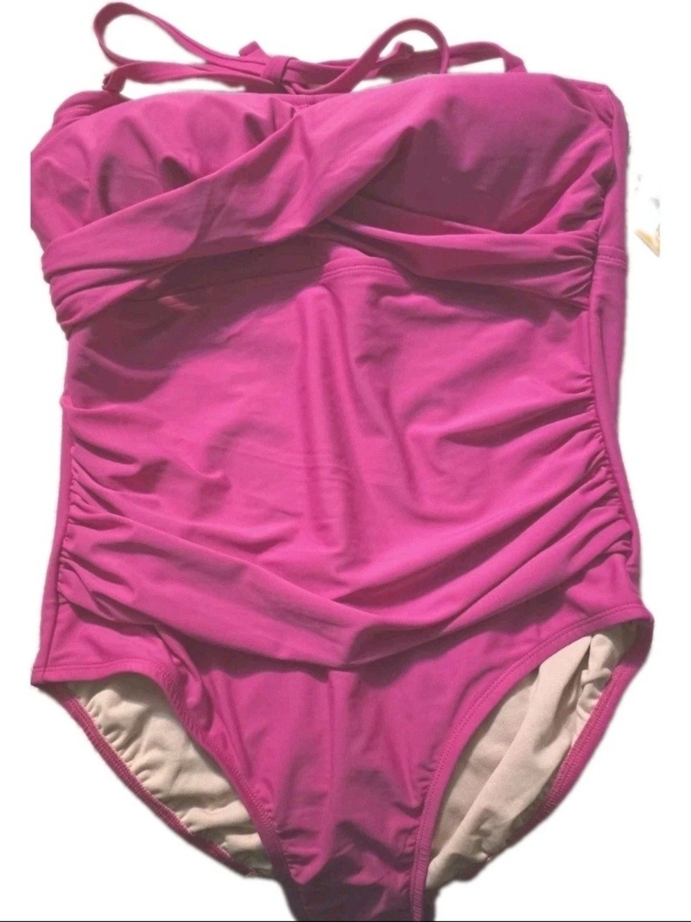 Kona Sol womens sculpting one piece swim Regular Size 16 Strap Accent